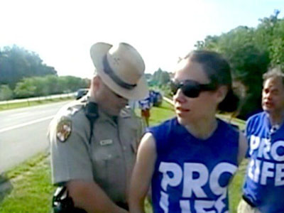 Maryland state troopers handcuffed and arrested 18 prolife advocates for